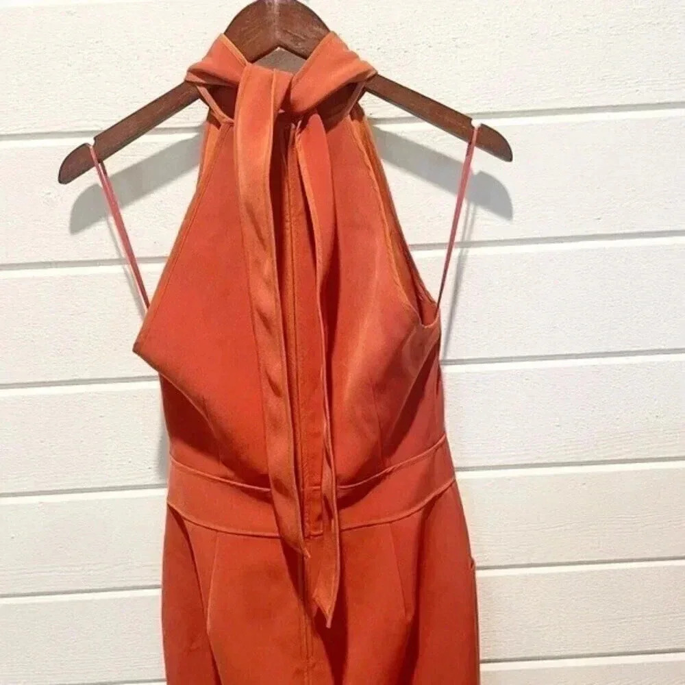 C/Meo Collective Stolen Midi Dress in Rust Halter Neck Sleeveless Size Small - Picture 5 of 13